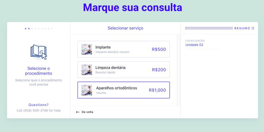 Sistema de agendamento para clínicas de sucesso tela 2